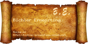 Bichler Ernesztina névjegykártya